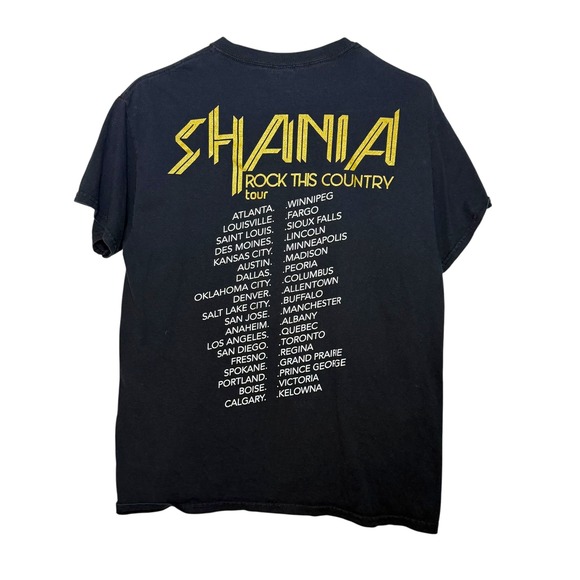Shania Twain Rock This‎ Country Tour T Shirt Black Gildan Medium Graphic - Picture 2 of 5